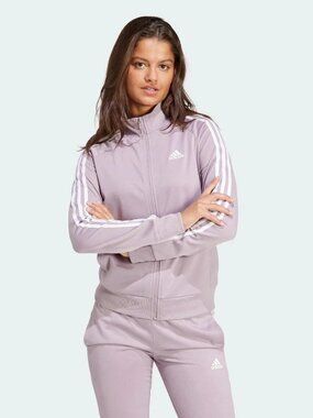 Adidas Women's Essentials 3-Stripes Track Jacket Preloved Fig NWT Top